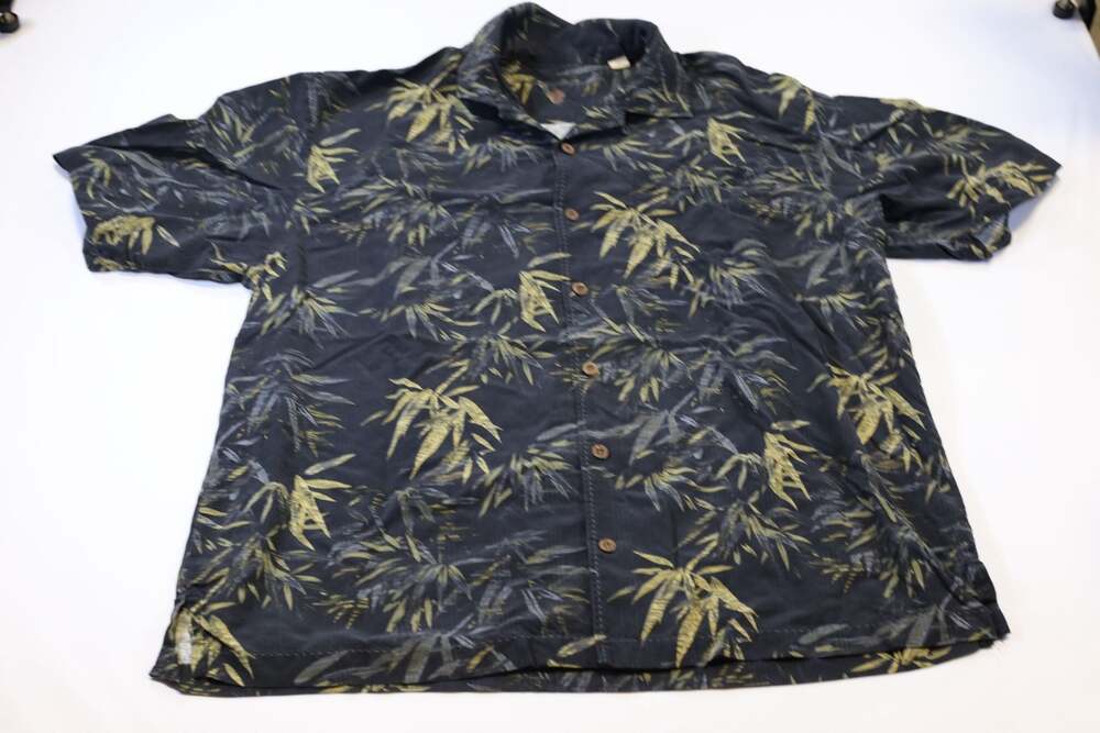 Tommy Bahama Men's XL Silk Blend Bamboo Leaf Print Camp Shirt